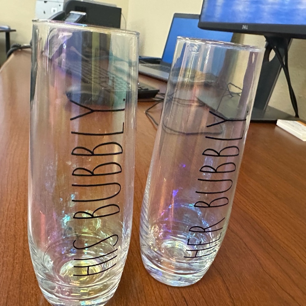 Rae Dunn His & Hers Enchanted Glass Flutes